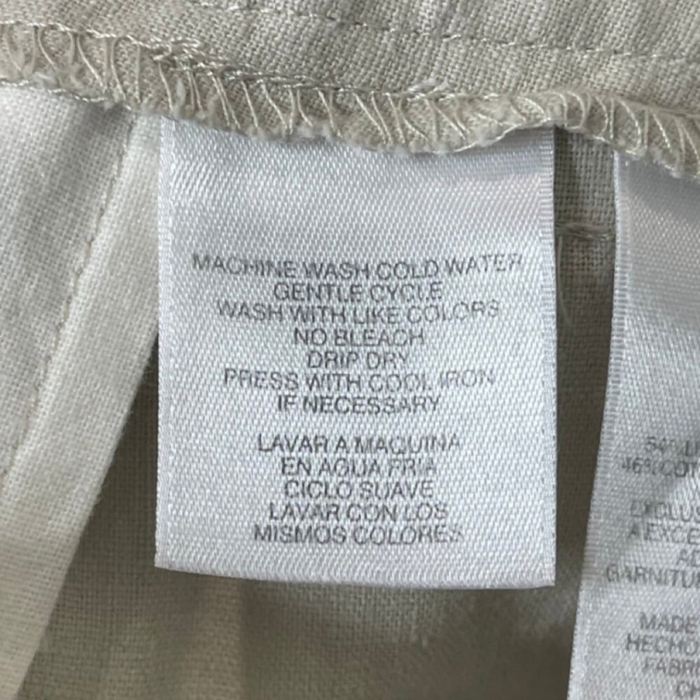 JONES NEW YORK | Linen Blend Lightweight Wide Leg Tan Pants | Size 12 - Picture 8 of 11